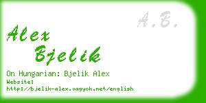 alex bjelik business card